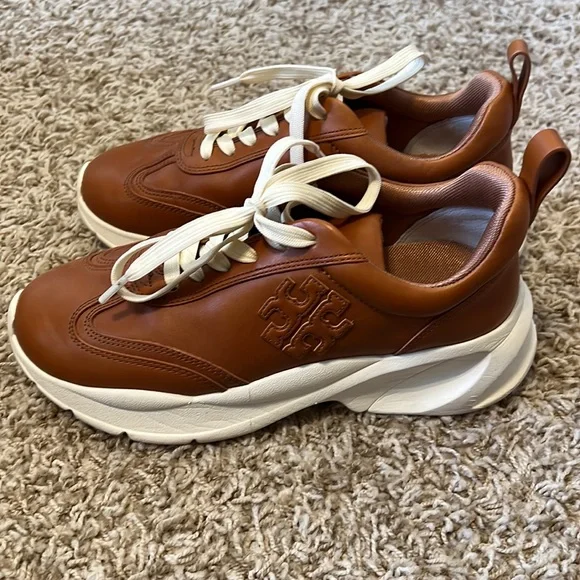 Tory Burch Brown and Cream Sneakers. I reposh because I never used - Picture 1 of 5